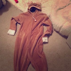 Reindeer fuzzy Christmas onesie